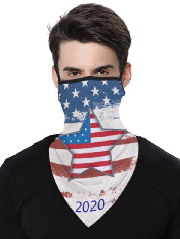 

Stars And Stripes Flag Pattern Outdoor Protection Mask Scarf, Light blue