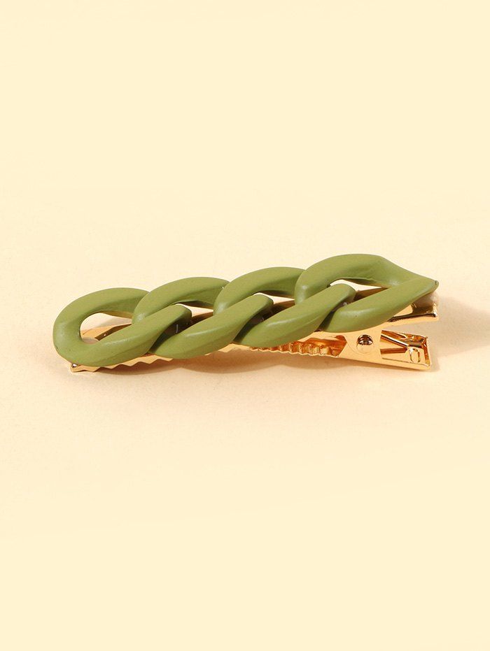 

Chain Shape Hollow Acrylic Hair Clip, Green