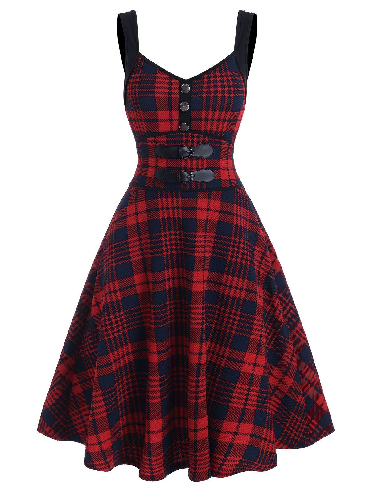 red plaid cami dress