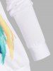 Skew Collar Rainbow Print Drop Shoulder Sweatshirt -  