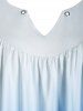 Plus Size Butterfly Ombre V Notch Tunic Hanky Cuff Tee -  