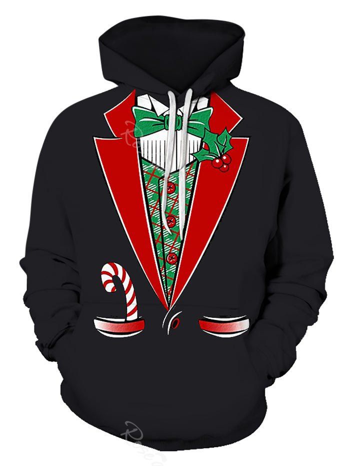 Latest Christmas Faux Suit 3D Print Pullover Hoodie  