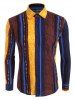 Vertical Striped Ethnic Button Up Shirt -  