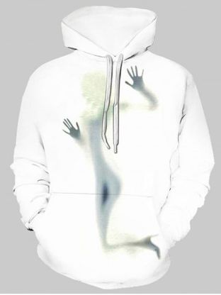 Girl Shadow Graphic Front Pocket Casual Hoodie