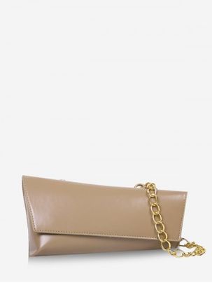 Solid Irregular Geometric Chain Crossbody Bag