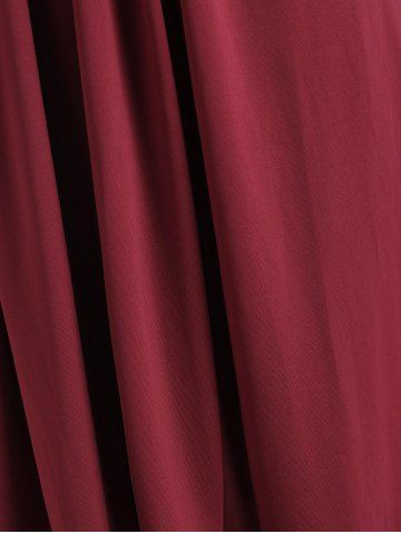 

Plus Size Sequins Mock Button Ruched Dress, Deep red