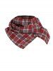 Pocket Plaid Insert Knitwear with Button Scarf -  