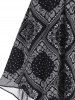 Robe Ligne A Croisée en Avant Cachemire de Grande Taille - Noir L