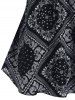 Chemisier Tunique Panneau en Dentelle Grande Taille à Lacets - Noir L