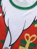 T-shirt Maigre Père Noël et Cadeau Imprimés à Manches Longues - Rouge M
