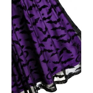 

Plus Size Halloween Neon Bat Mesh Dress, Purple