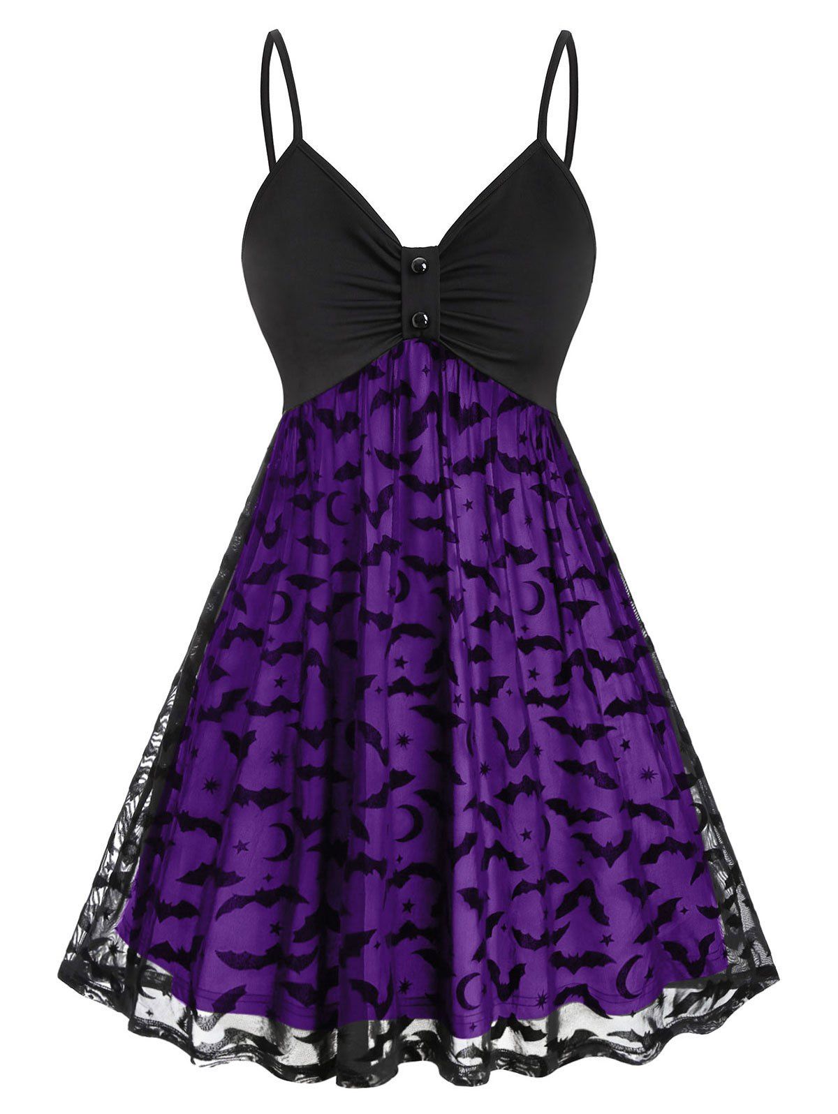 purple mesh dress
