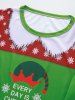 T-shirt Maigre Pixie de Noël Imprimé à Manches Longues - Vert L