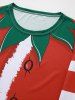 T-shirt Maigre Cerf de Noël Imprimé à Manches Longues - Multi S