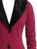 Plus Size Shawl Collar Faux Fur Single Breasted A Line Coat -  