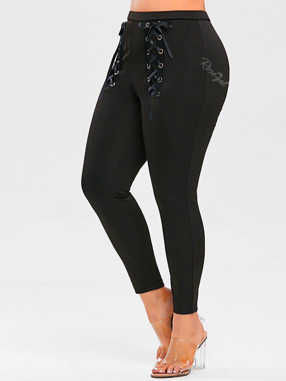 plus size lace up pants