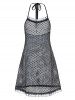 Plus Size Lingerie High Cut Bra Set with Fishnet Sheer Dress -  