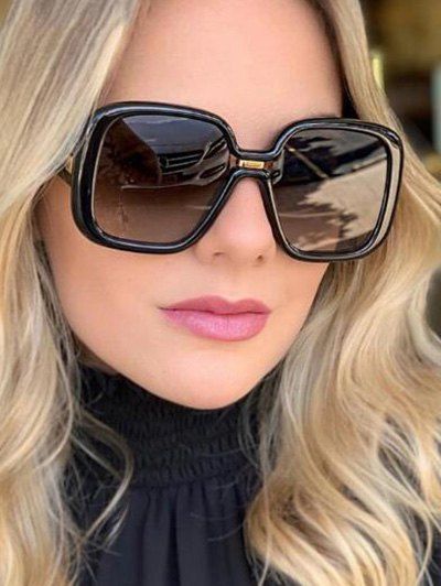 

Square Hollow Temple Gradient Sunglasses, Black