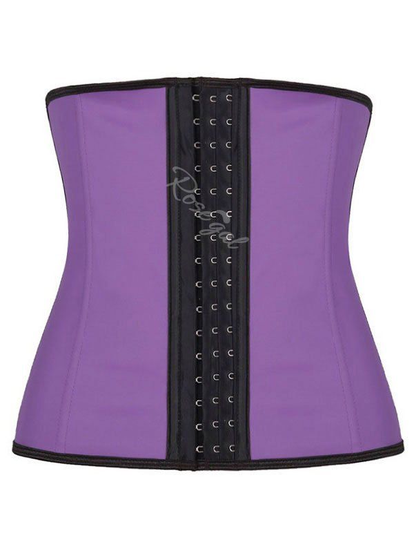 Affordable Shapewear Faux Leather Piping Plus Size Corset  