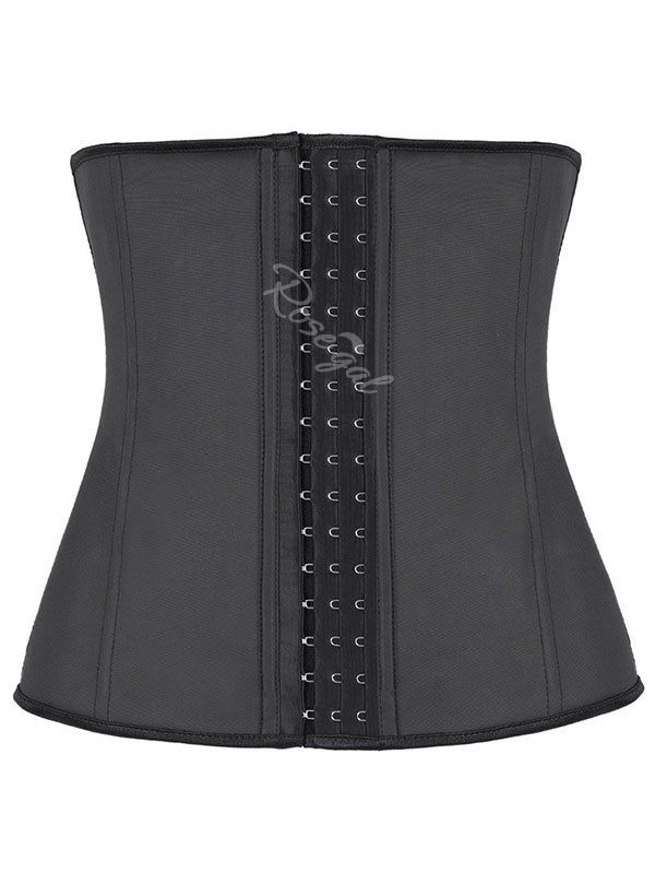 

Shapewear Faux Leather Piping Plus Size Corset, Black