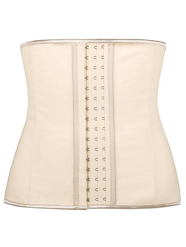 

Shapewear Faux Leather Piping Plus Size Corset, Light coffee