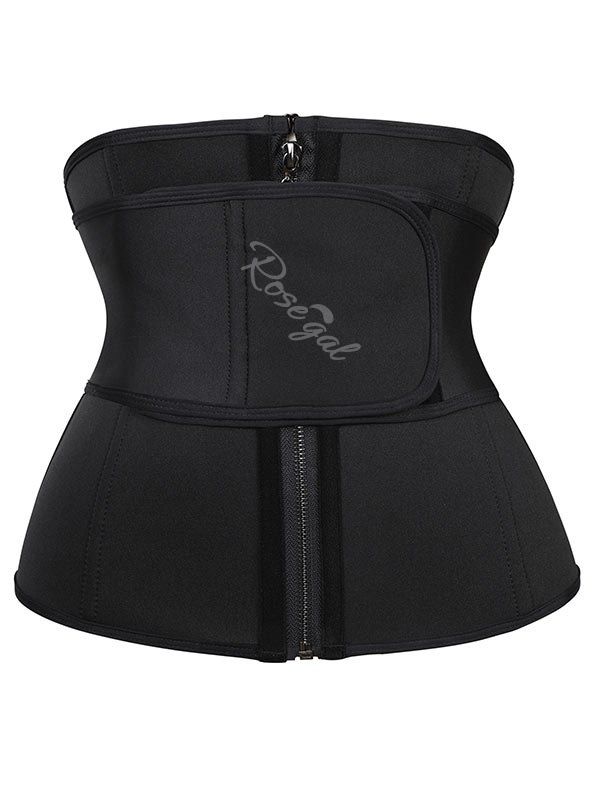 

Zipper Front Body Shaping Plus Size Corset, Black