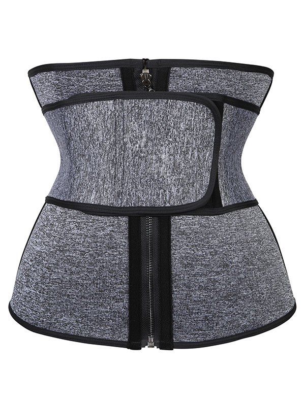 

Zipper Front Body Shaping Plus Size Corset, Gray