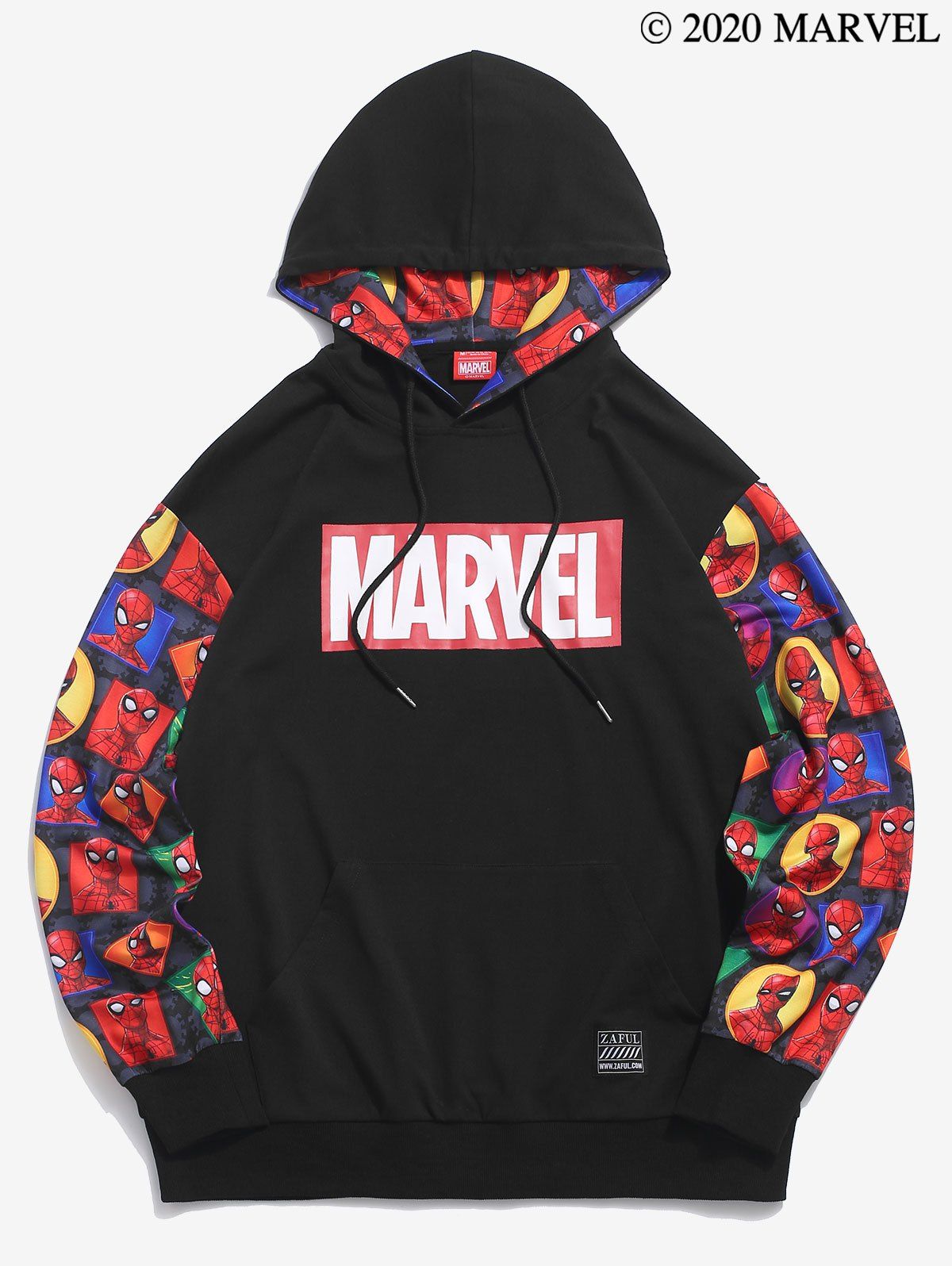 

Marvel Spider-Man Figure Geo Print Hoodie, Black