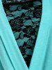 Lace Panel Button Surplice T Shirt -  