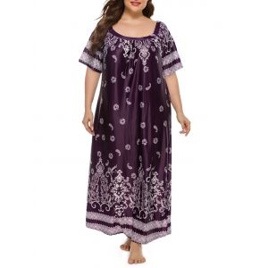 

Plus Size Paisley Print Maxi Dress, Concord