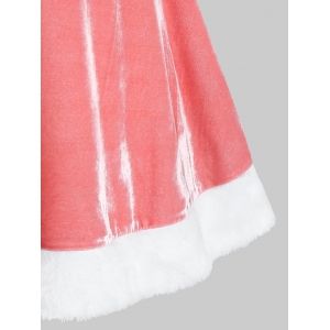 

Plus Size Velvet Bowknot Tie Lingerie Dress with G-string, Rose