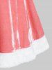 Robe Lingerie Nouée de Grande Taille en Velours avec G-string - Rose L