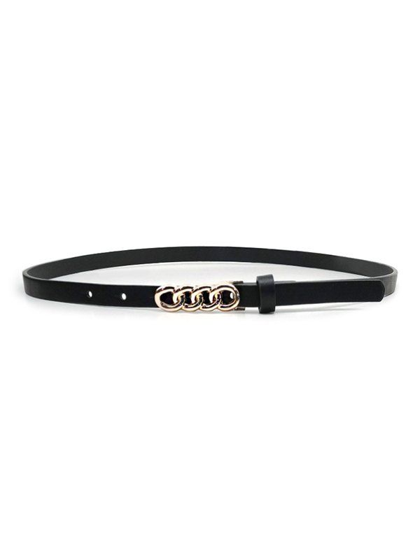 

Chain Link Shape Buckle PU Dress Belt, Black