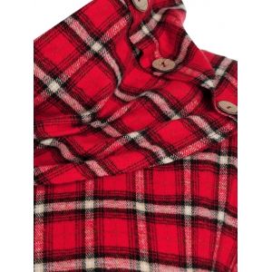 

Plus Size Plaid Cowl Neck Tunic Pullover Blouse, Red wine