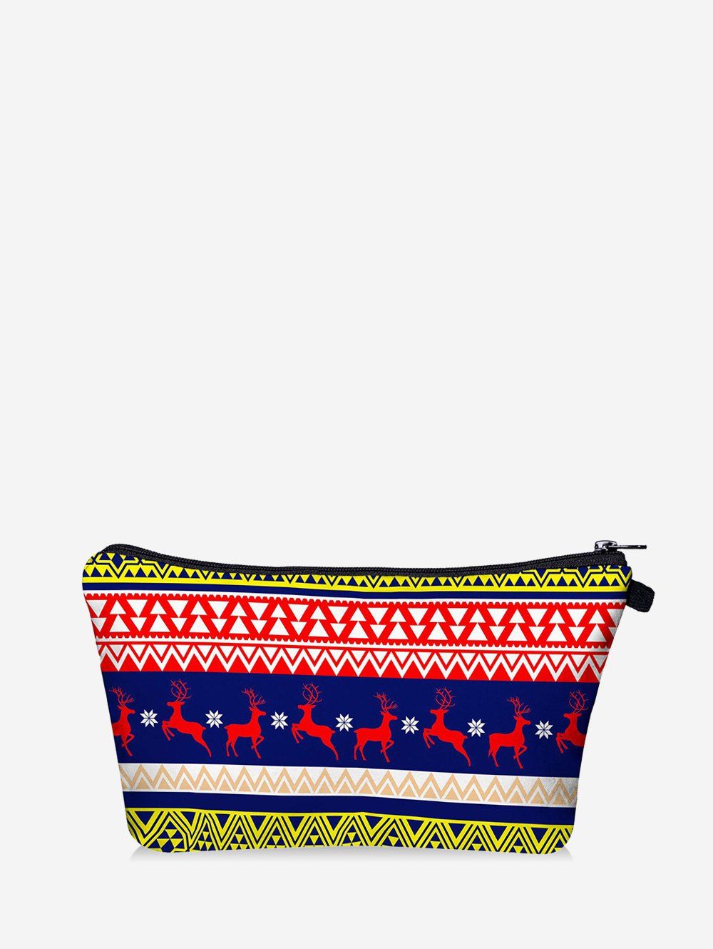 

Christmas Elk Geo Digital Print Storage Makeup Bag, Navy blue