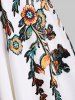 Flower Leaf Printed Slip Dress -  