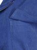 Manteau à Capuche Grande Taille Avec Poche et Cordon de Serrage Zippé à Manches Retroussées - Ardoise bleue L