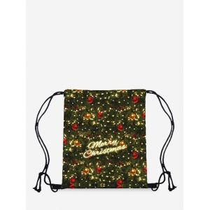 

Christmas Digital Print Storage Cinch Bag, White