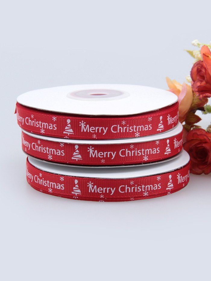 

1CM Width Merry Christmas Tree Gift Packing Ribbon, Multi-a