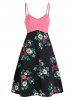 Crossover Top and Floral Cami Dress Set -  
