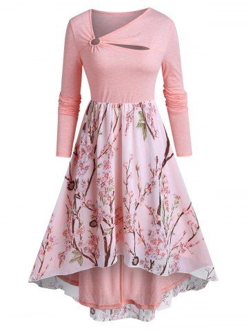 plus size pink chiffon dress