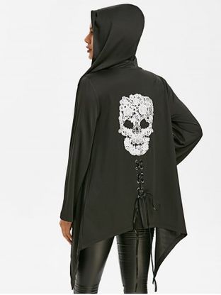 Halloween Skull Lace Asymmetric Gothic Jacket
