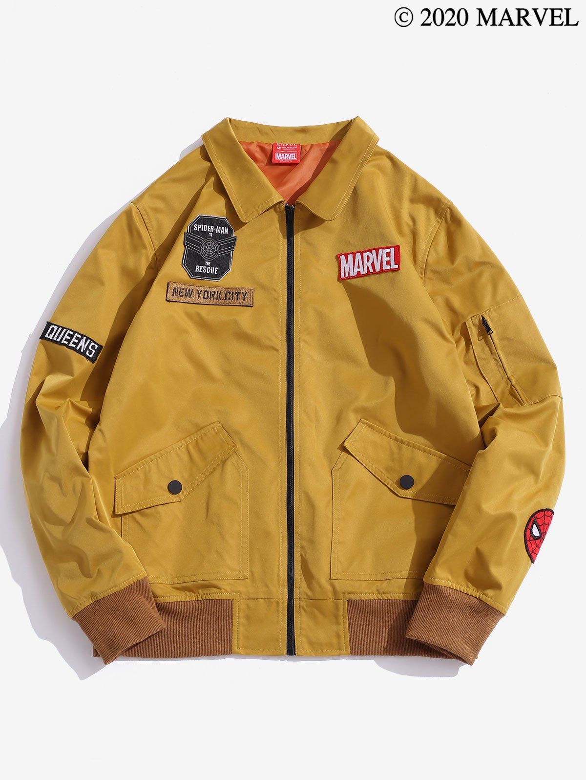 

Marvel Spider-Man Letter Badge Jacket, Orange gold