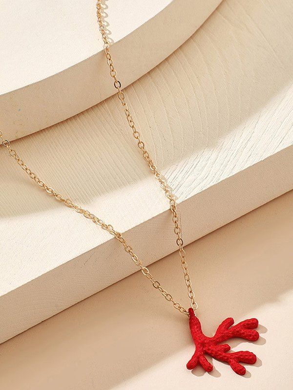 

Christmas Antler Pendant Chain Necklace, Golden