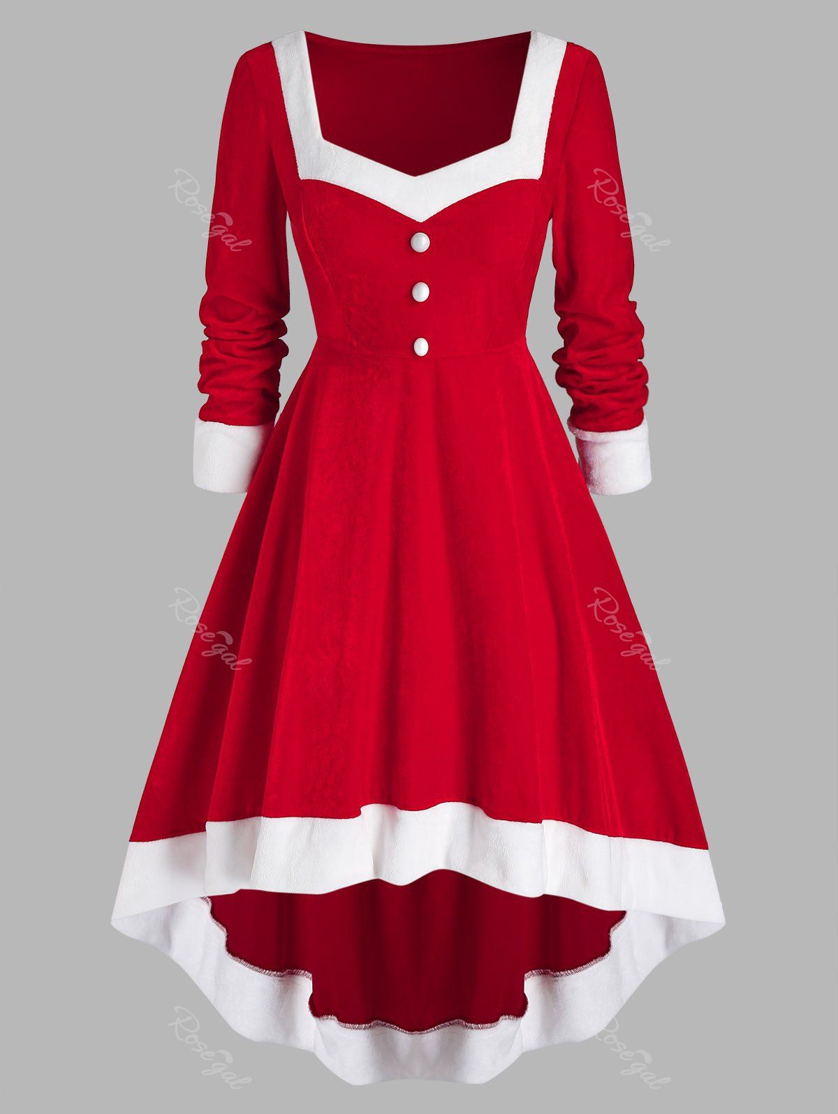 plus size red velvet christmas dress