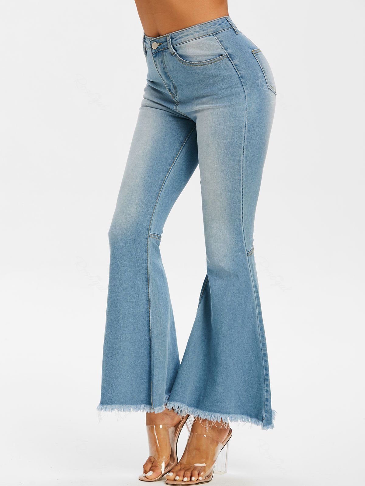 Raw Hem Flare Jeans [37% OFF] | Rosegal