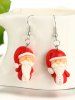 Christmas Santa Claus Polymer Clay Drop Earrings -  