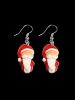 Christmas Santa Claus Polymer Clay Drop Earrings -  
