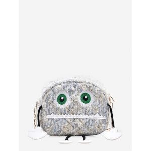 

Robot Cartoon Pattern Chain Crossbody Bag, Sea blue