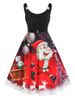 Plus Size Christmas Funny Santa Claus Snowflake Backless Dress -  